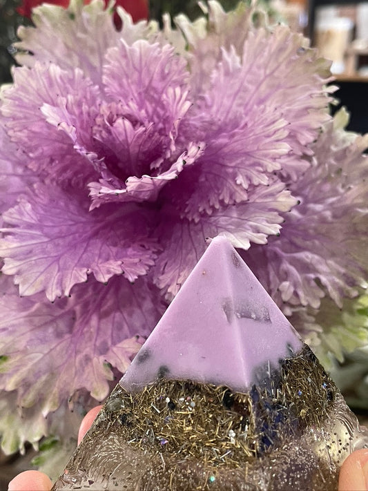 Lavender Dreaming Pyramid Orgonite