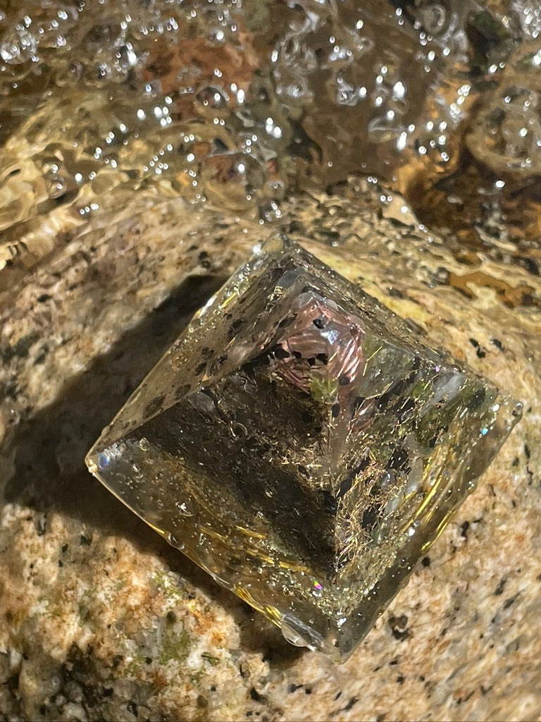 Orgonite Pyramid of magic, peace, balance and joy.