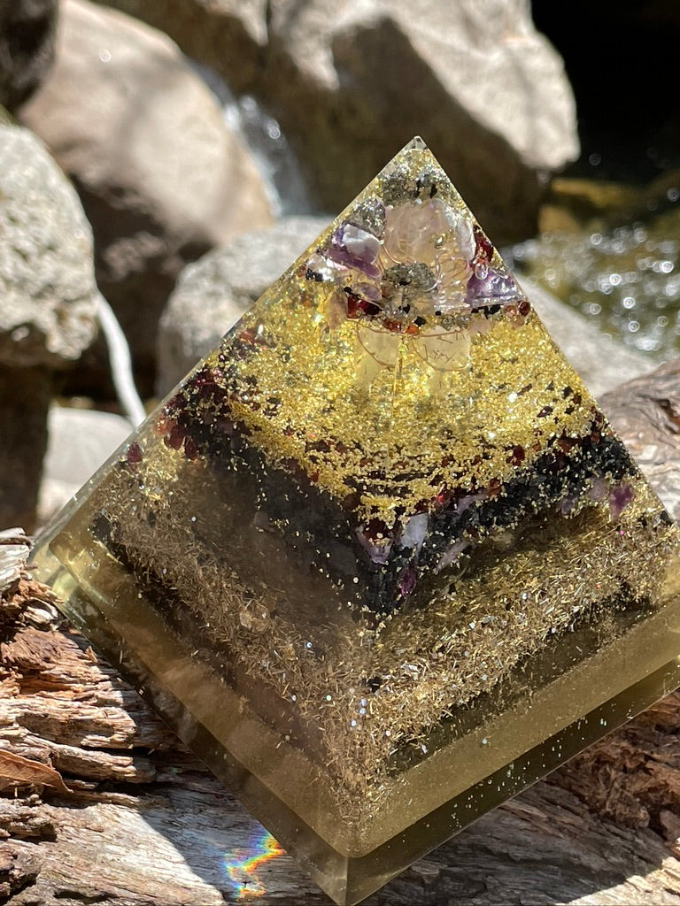 Infinite Golden Age of Healing Pyramid Orgonite