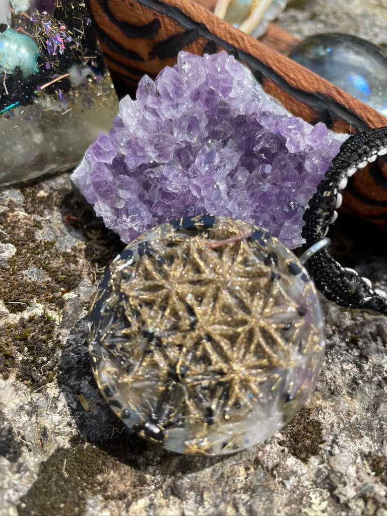 Flower of Life Angel Orgone Pendant