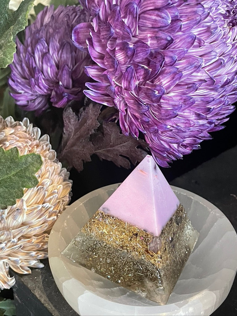 Lavender Dreaming Pyramid Orgonite