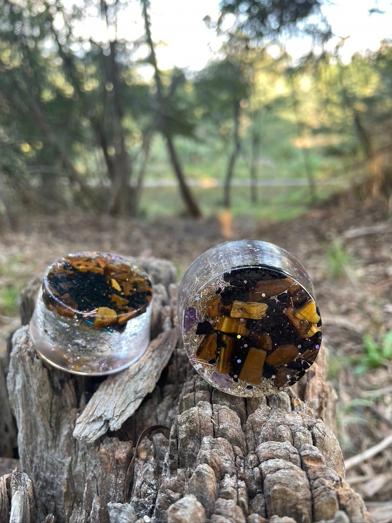 Mini Tower buster with Tigers eye and Shungite