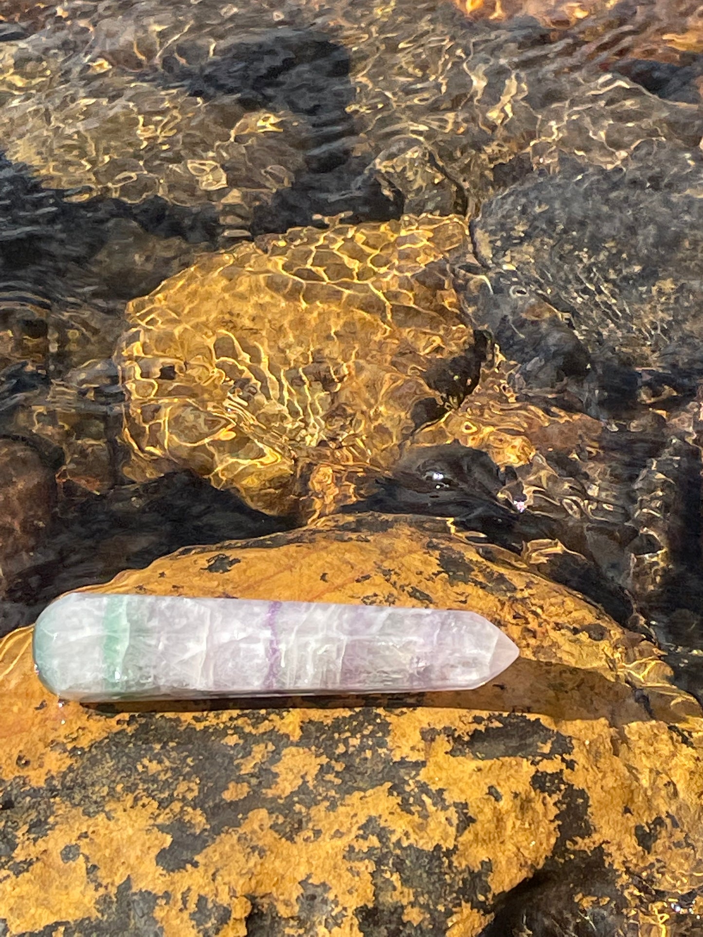 Rainbow Fluorite crystal wand