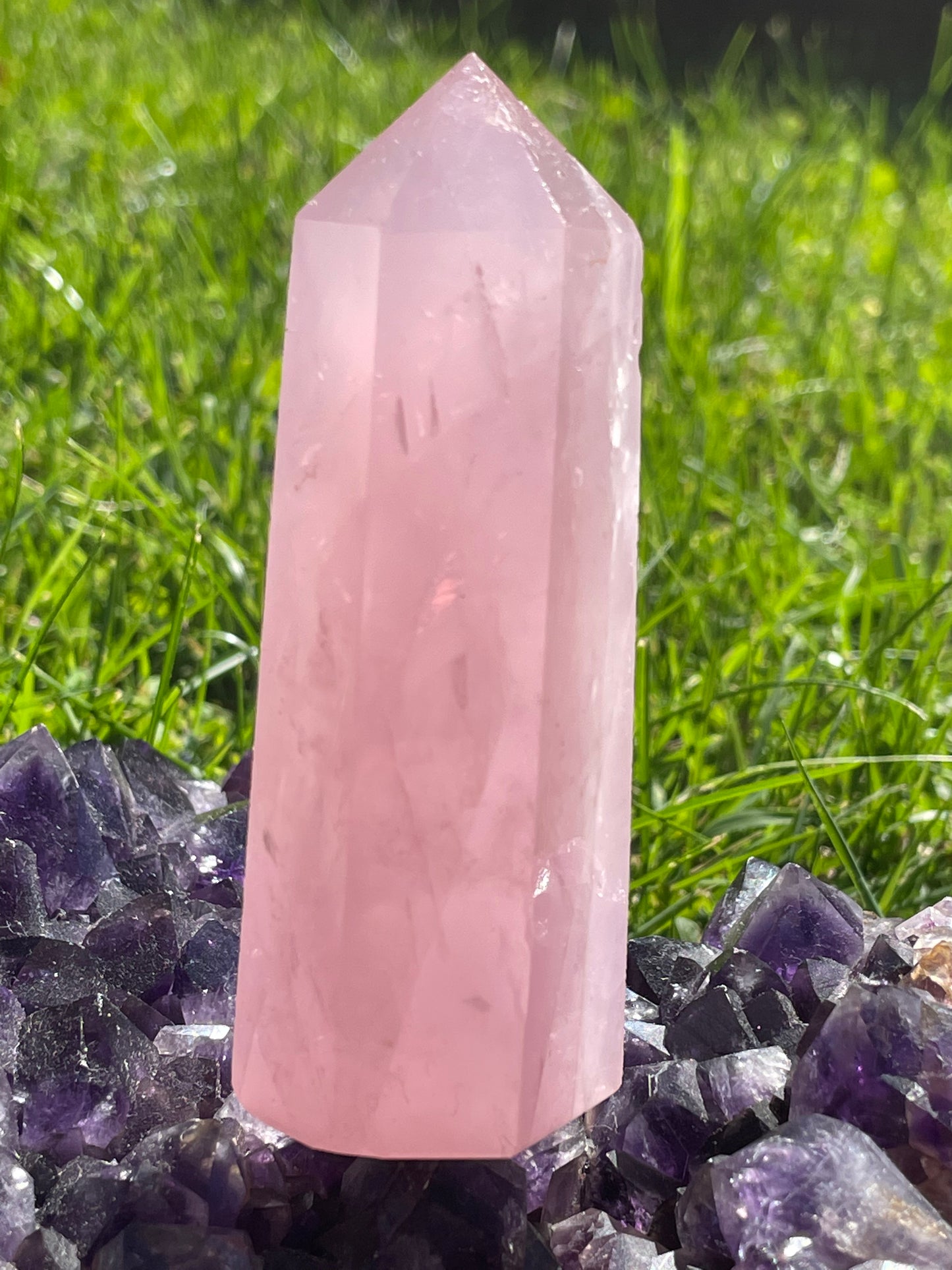 Rose quartz point