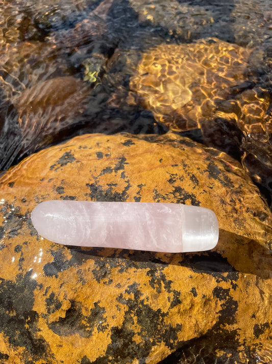 Rose Quartz/ Selenite  yoni wand