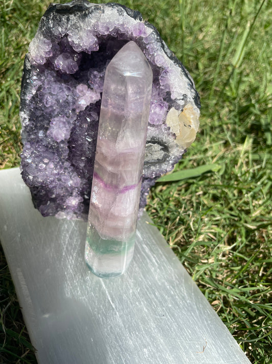 Rainbow Fluorite crystal wand