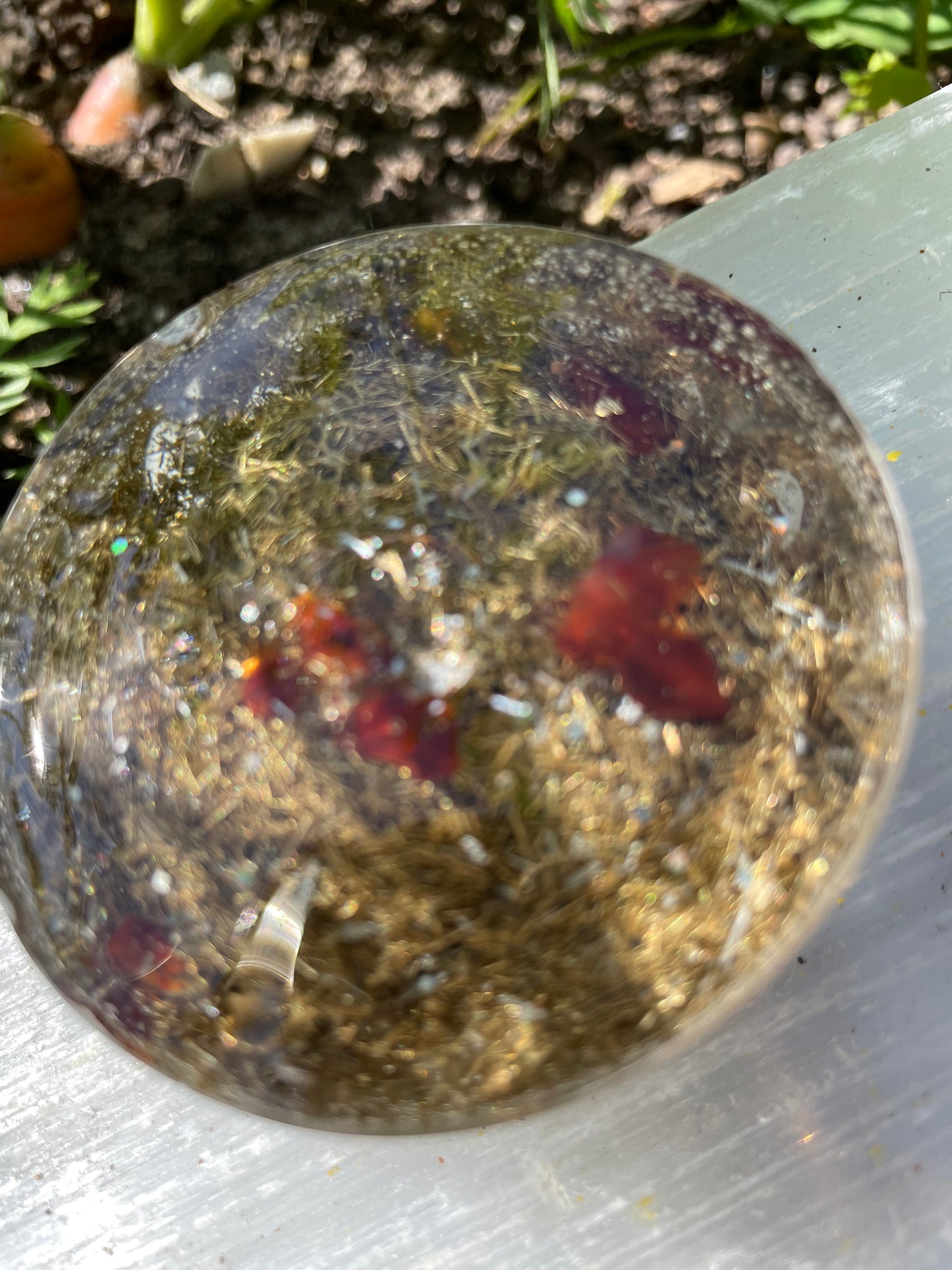 Flower power carnelian orgonite